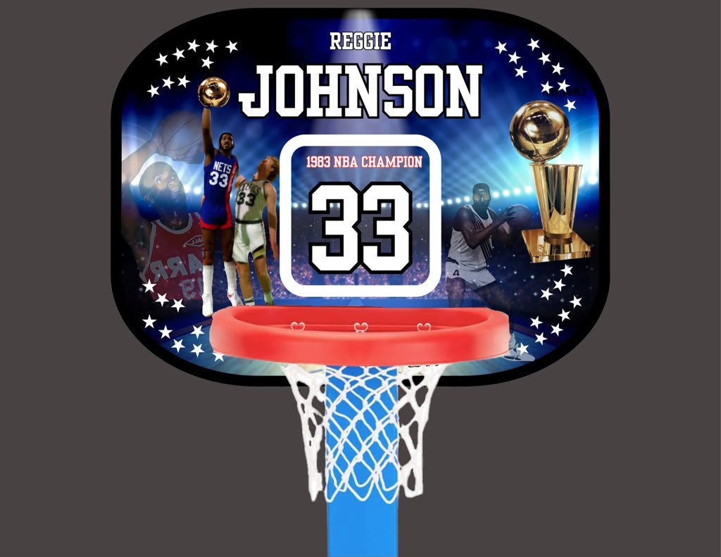 Reggie Johnson personalized basketball hoop