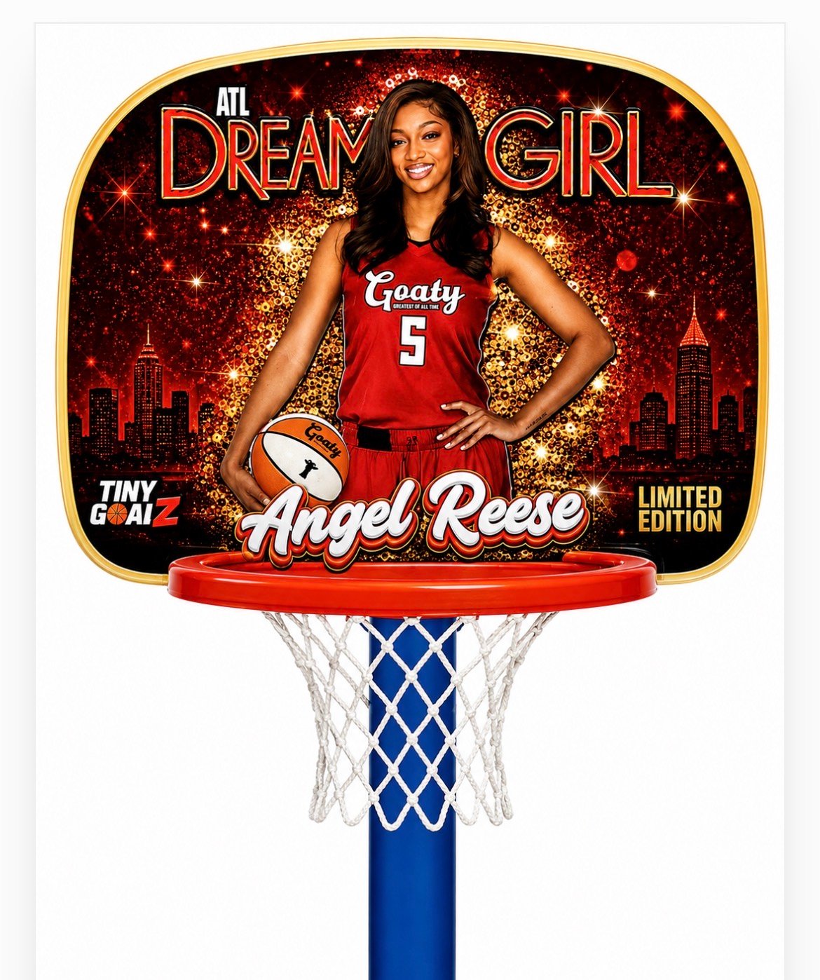 Angel Reese Sample personalized basketball hoop