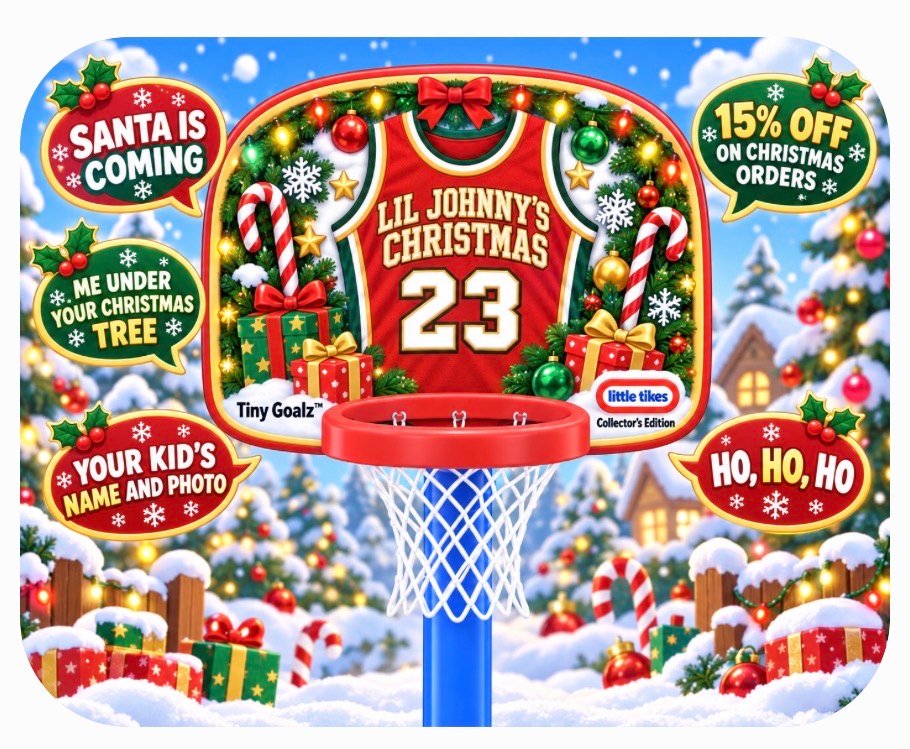 Christmas 1 personalized basketball hoop